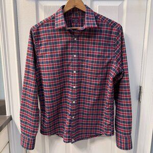 UNTUCKit Red Blue Plaid Long Sleeve Button Down Shirt Size Medium